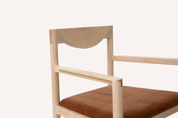 Wooden sitting chair, chair and cushion for house interior