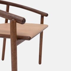 Wood comfortable chair, dark wooden home furniture