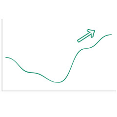 Obraz premium Uptrend Line Graph with Arrow in Stock Market