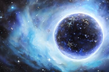 An expensive painting outer space sky illustration