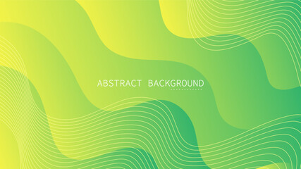  Modern Abstract Background Wave Lines Fluid Liquid Motion and Yellow Green Gradient Color