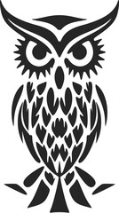 Elegant simple black vector owl vector logo. Isolated.