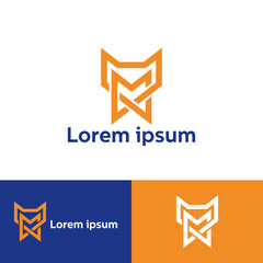 Fox and Letter M Logo Design