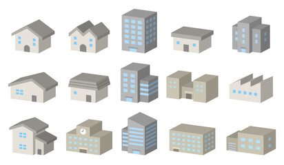 建物立体アイコンセット