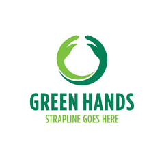 Green Hands Company Logo Template