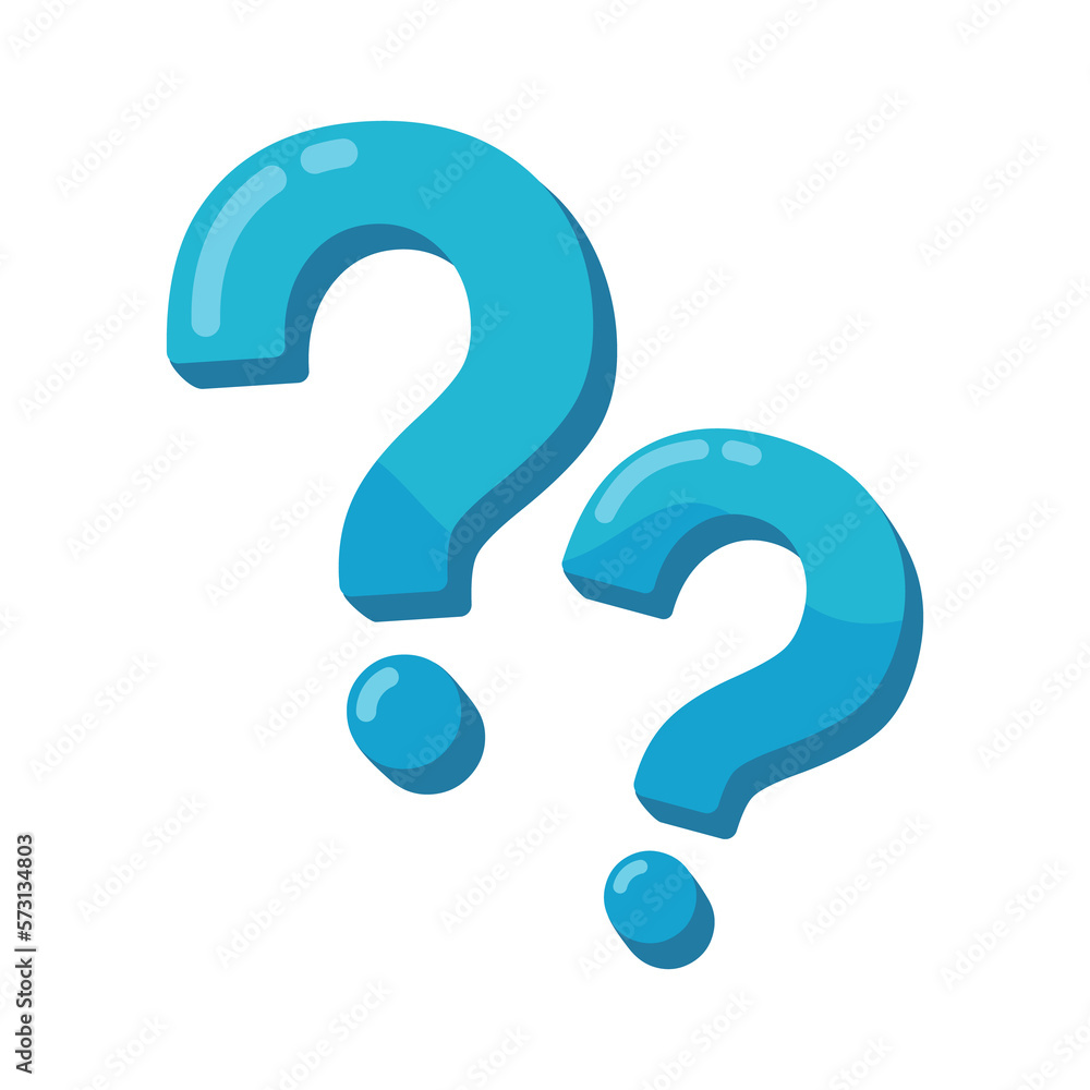 Poster speech bubbles with question marks doubt concept problem solving
