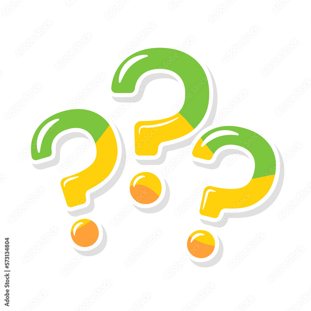 Poster speech bubbles with question marks doubt concept problem solving