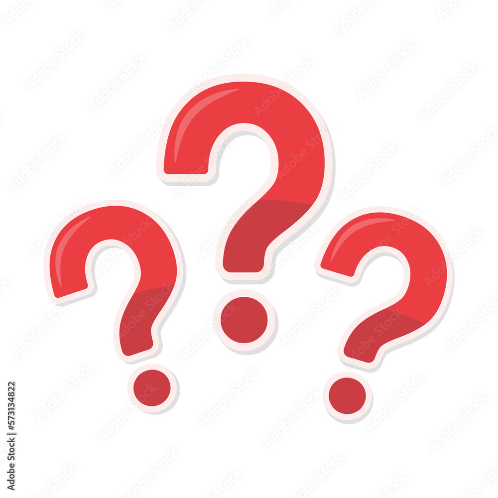 Poster speech bubbles with question marks doubt concept problem solving