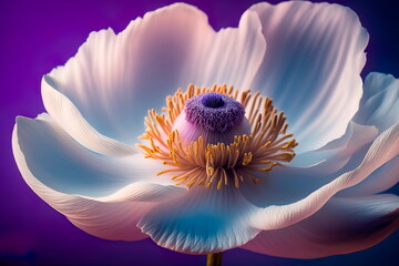 Spring anemone flower close up Generative AI
