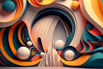 abstract geometric shapes background surrealistic Generative AI