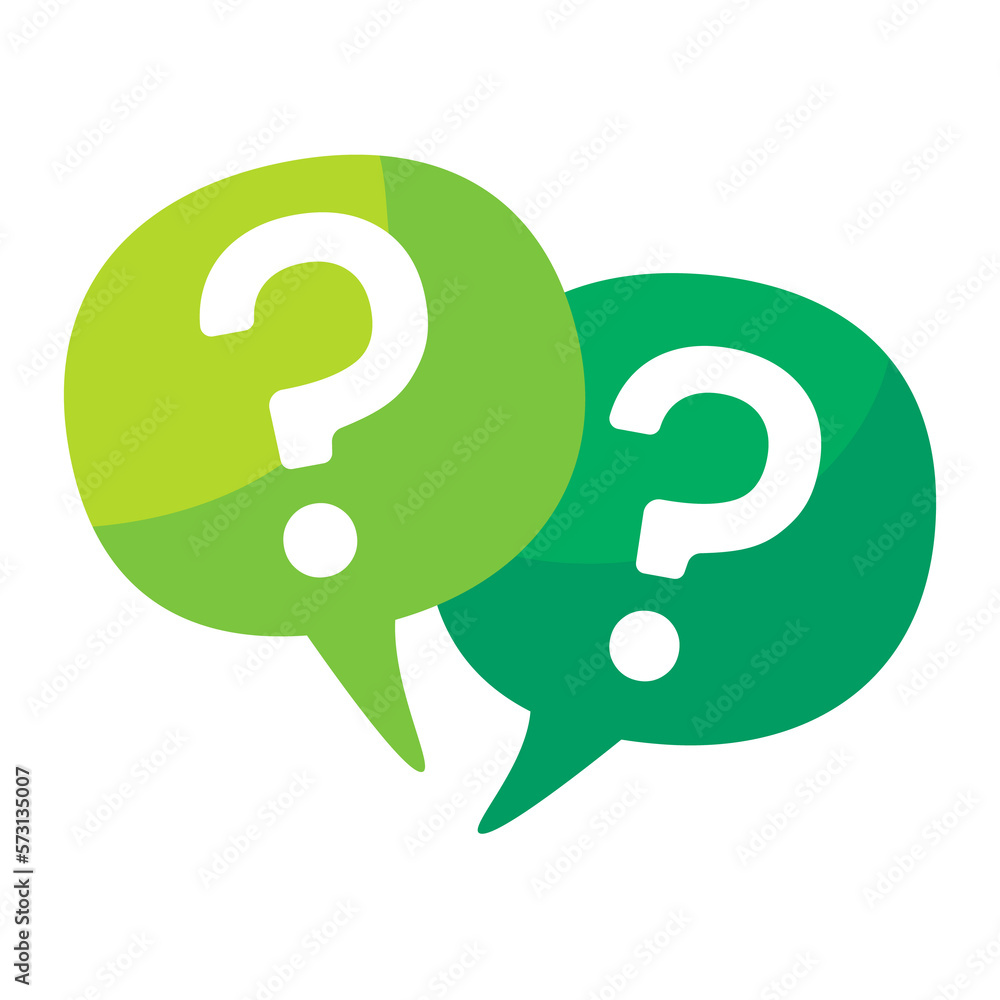 Poster speech bubbles with question marks doubt concept problem solving