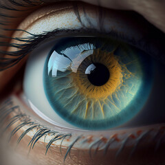 human blue eye close view