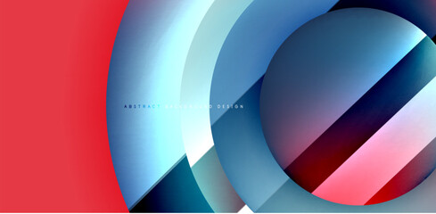 Circles with glossy surface and light and shadow effects abstract background. Template for covers, templates, flyers, placards, brochures, banners