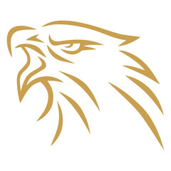 Eagle Gold Golden Mascot Logo Mascot Design Line Stylized Art