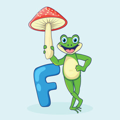 Obraz premium F for Frog, Frog vector art