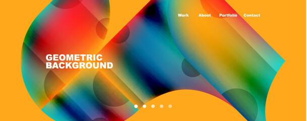 Circle, round elements and lines geometric abstract background. Vector Illustration For Wallpaper, Banner, Background, Card, Book Illustration, landing page