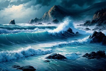 ocean waves created using Generative AI Technology