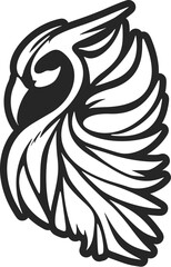 The elegant black white vector logo of the owl. Isolated on a white background.