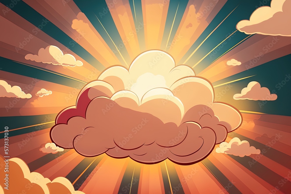 Poster rays of sunshine emanating from the clouds of heavenly illumination generative ai