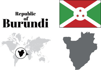 ブルンジ　国旗/地図/領土