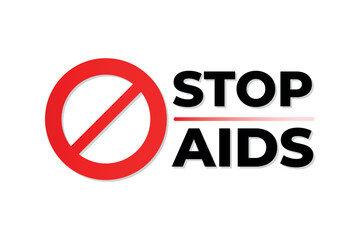 Stop aids vector for illustration