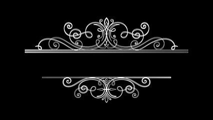 Calligraphic Design Element Animation With Alpha Video
