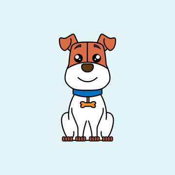Cute Dog Cartoon. vector illustration