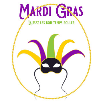 Mardi Gras Fat Tuesday laissez les bon temps rouler vector illustration graphic