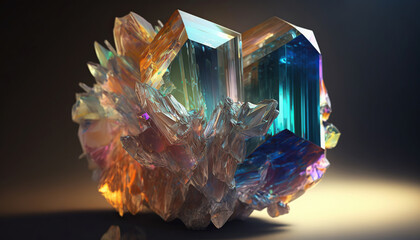 sparkling and colorful real gemstones in natural sunlight, generative Ai