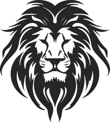 The elegant black white vector logo of the lion. Isolated on a white background.