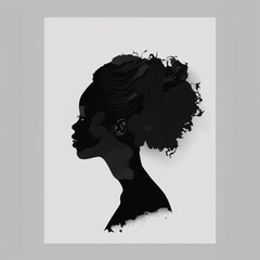 Minimalistic illustration of a black woman silhouette
