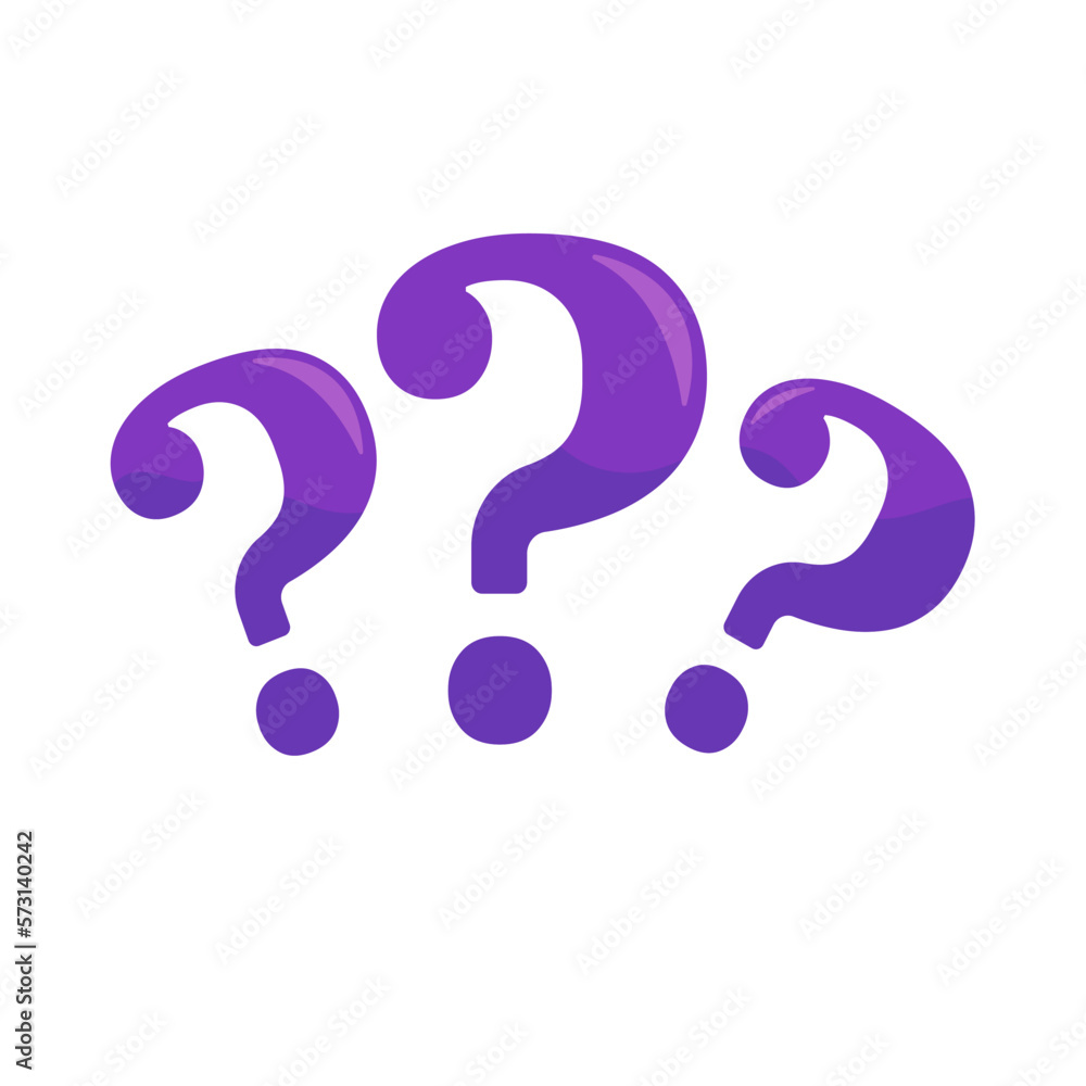 Poster speech bubbles with question marks doubt concept problem solving