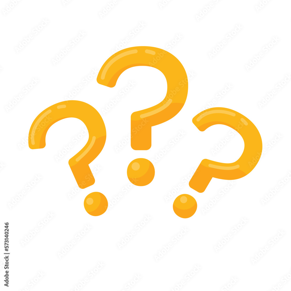 Poster speech bubbles with question marks doubt concept problem solving