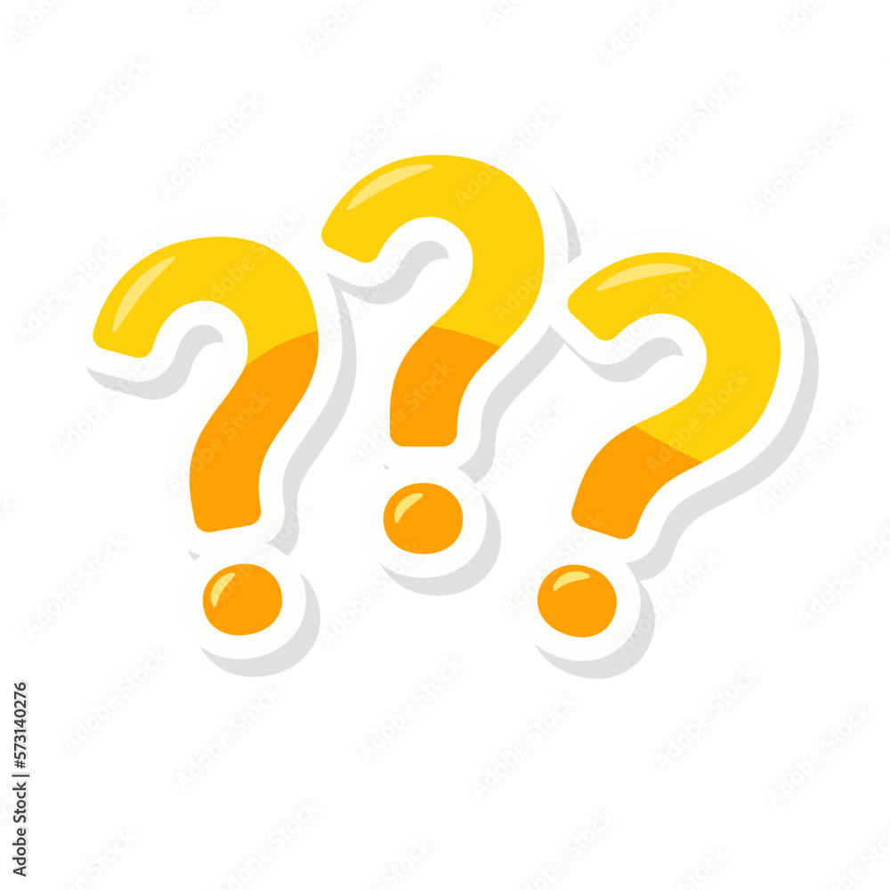 Poster speech bubbles with question marks doubt concept problem solving