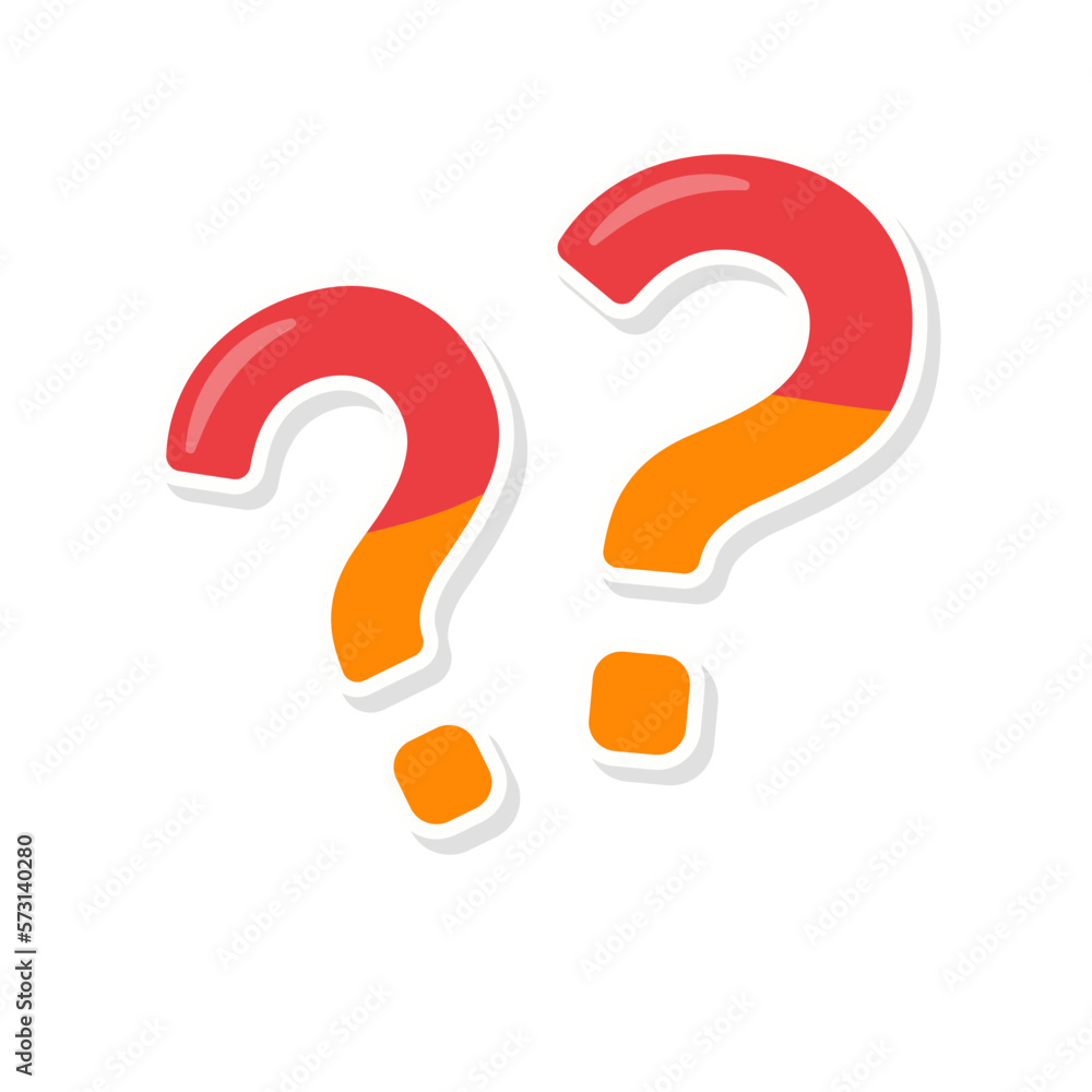Poster speech bubbles with question marks doubt concept problem solving