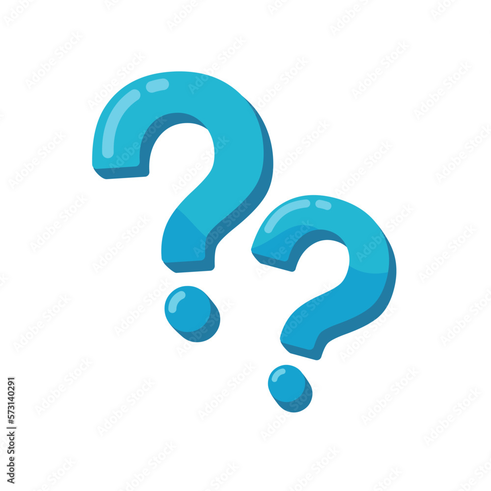 Poster speech bubbles with question marks doubt concept problem solving