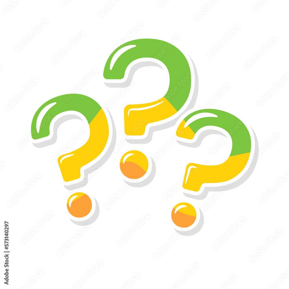Poster speech bubbles with question marks doubt concept problem solving