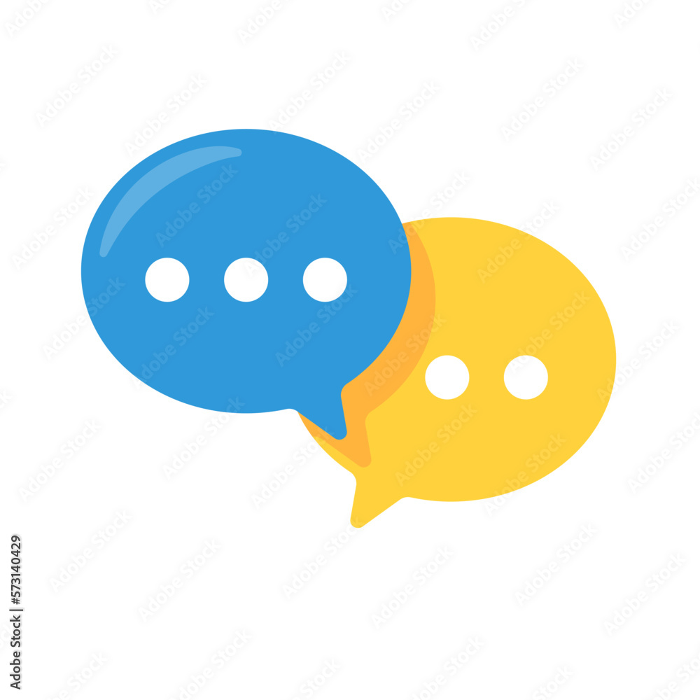 Poster speech text box with three dots conversation concept to exchange ideas.