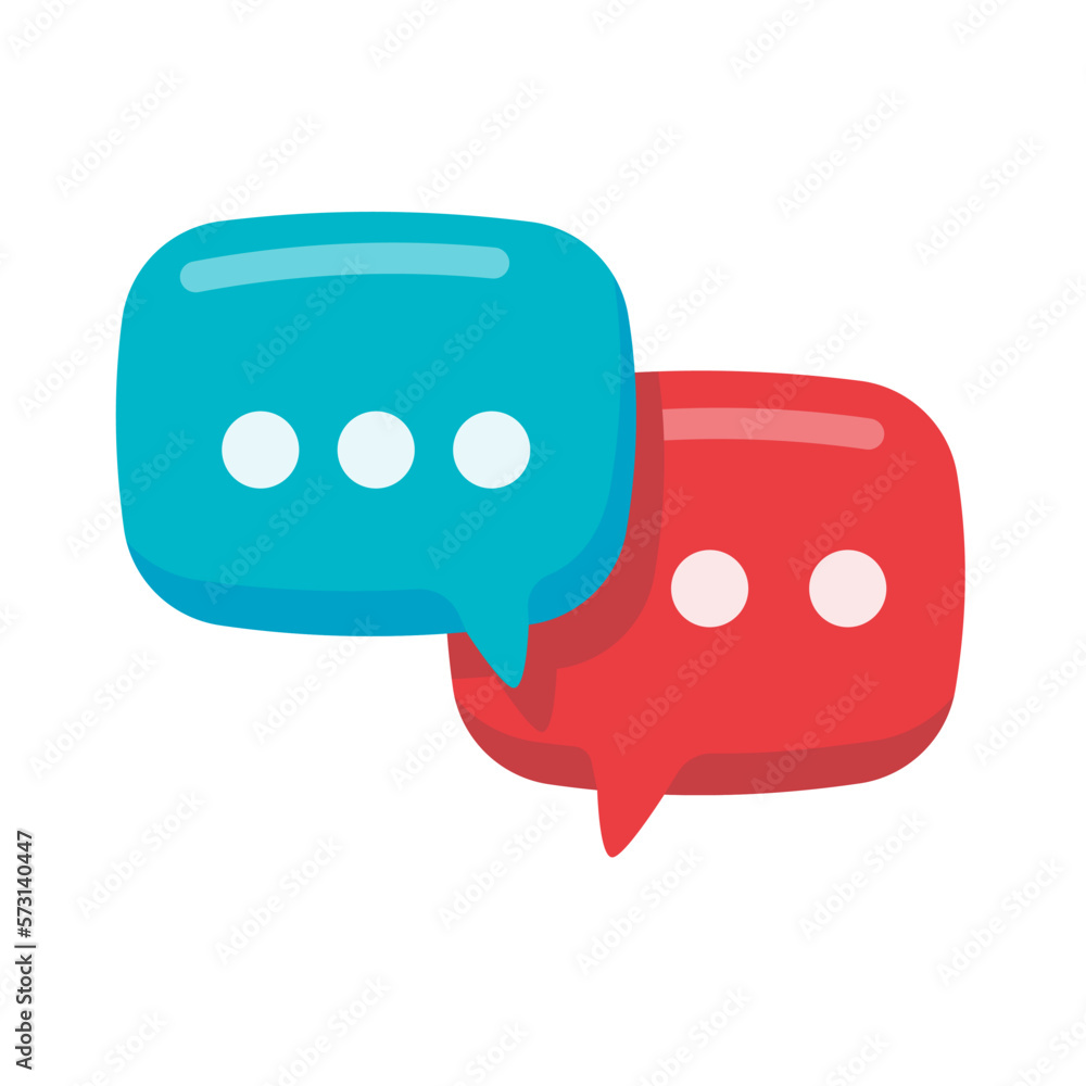 Poster speech text box with three dots conversation concept to exchange ideas.