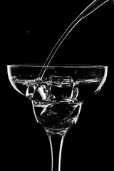 martini glass with splash