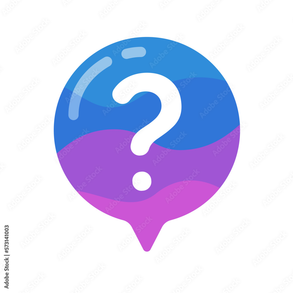 Poster speech bubbles with question marks doubt concept problem solving