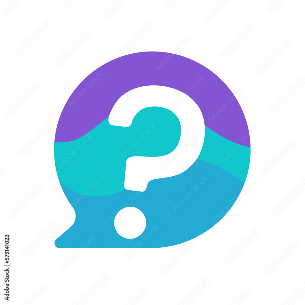 Poster speech bubbles with question marks doubt concept problem solving