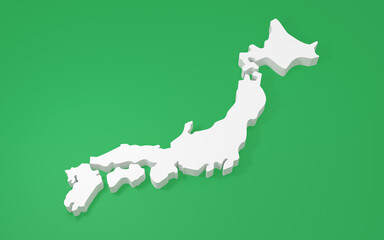 3Dの立体的な日本地図 - obrazy, fototapety, plakaty