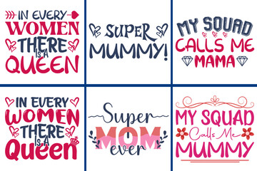 Bundle Mother's Day T-shirt, Mother's Day T-shirt Design, Mummy T-shirt Design
