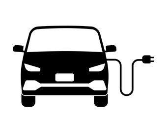 Electric Car icon. Vector Illustration Isolated on White Background.