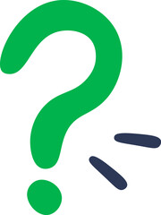Hand drawn cartoon expression sign doodle flat icon Question mark