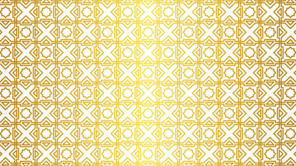 Islamic pattern of arabic geometric with shiny golden color for Ramadan celebration in muslim culture and Islam religion. Vector illustration of arab ornament for decoration and design graphic
