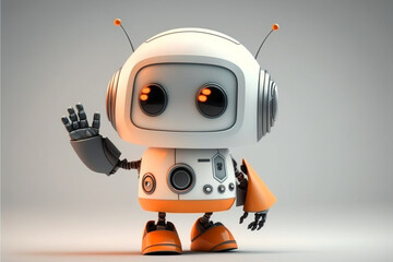 cute artificial intelligence smart and mini robot, Cute Robot, Wall e robot, hands up
