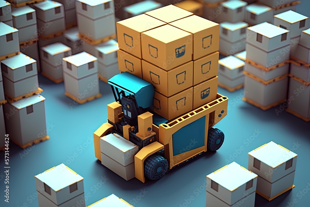 Poster the robot forklift's ability to sift through hundreds of packages per hour at lightning speed in an 