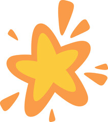 Hand drawn stars cartoon expression sign doodle flat icon